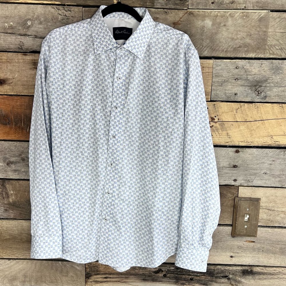 Robert Graham Modern Americana Men's 2XL Blue/Black Button Up Tailored Shirt